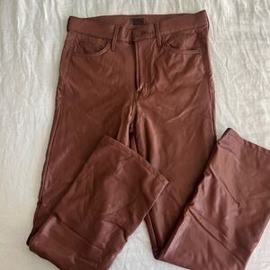 Mother Denim Cognac Leather Pants